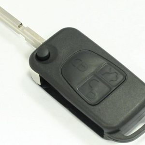 Guscio radiocomando auto Mercedes Benz, W202, W208, 3 tasti, con lama HU39.
Ub. J13