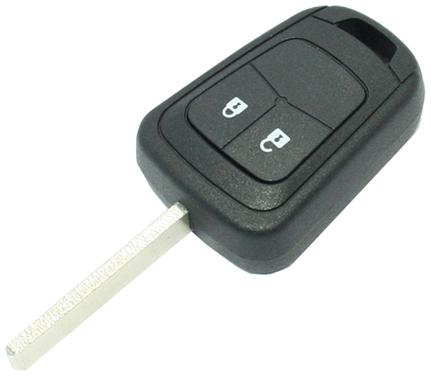 Guscio radiocomando auto Chevrolet Aveo, Cruze, 2 tasti, con lama HU100.
Ub. D9