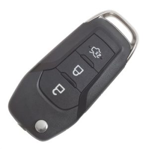 Radiocomando Chiave Auto Ford Fiesta, Focus, 2089152, H1BT-15K601-BA, 092151-01765, 089153-00860, 3 tasti, con lama Hu101.
 Ub. B2