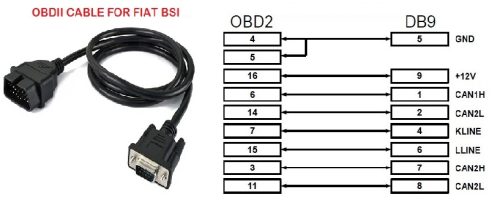 Cavo OBDII Per BSI Fiat.
Ub. Z10