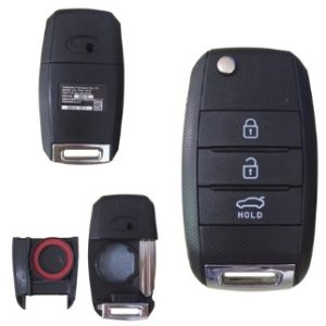 Guscio radiocomando auto Kia, 3 tasti, con lama HYN22.
 Ub. K16