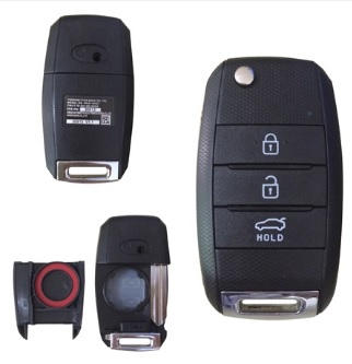 Guscio radiocomando auto Kia, 3 tasti, con lama HYN22.
Ub. K16