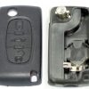 Guscio radiocomando auto Peugeot, 3 tasti, senza lama.
 Ub. B9