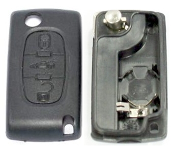 Guscio radiocomando auto Peugeot, 3 tasti, senza lama.
Ub. B9