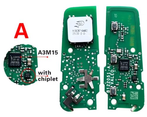 PCB per Radiocomando Chiave Auto Peugeot, 434 MHz, Transponder: HITAG 128-bits AES - ID4A, NCF29A1M, CHIP A3M05