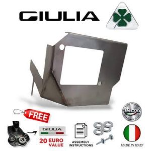 Staffa Antifurto In Acciaio Inox Per Radar Alfa Romeo Giulia "Quadrifoglio Verde"