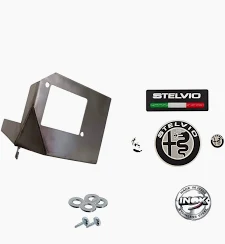 Staffa Antifurto In Acciaio Inox Per Radar Alfa Romeo Stelvio "Quadrifoglio Verde"