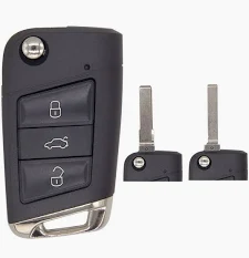 Guscio radiocomando chiave auto Volkswagen, 3 tasti, con lama HU162T.